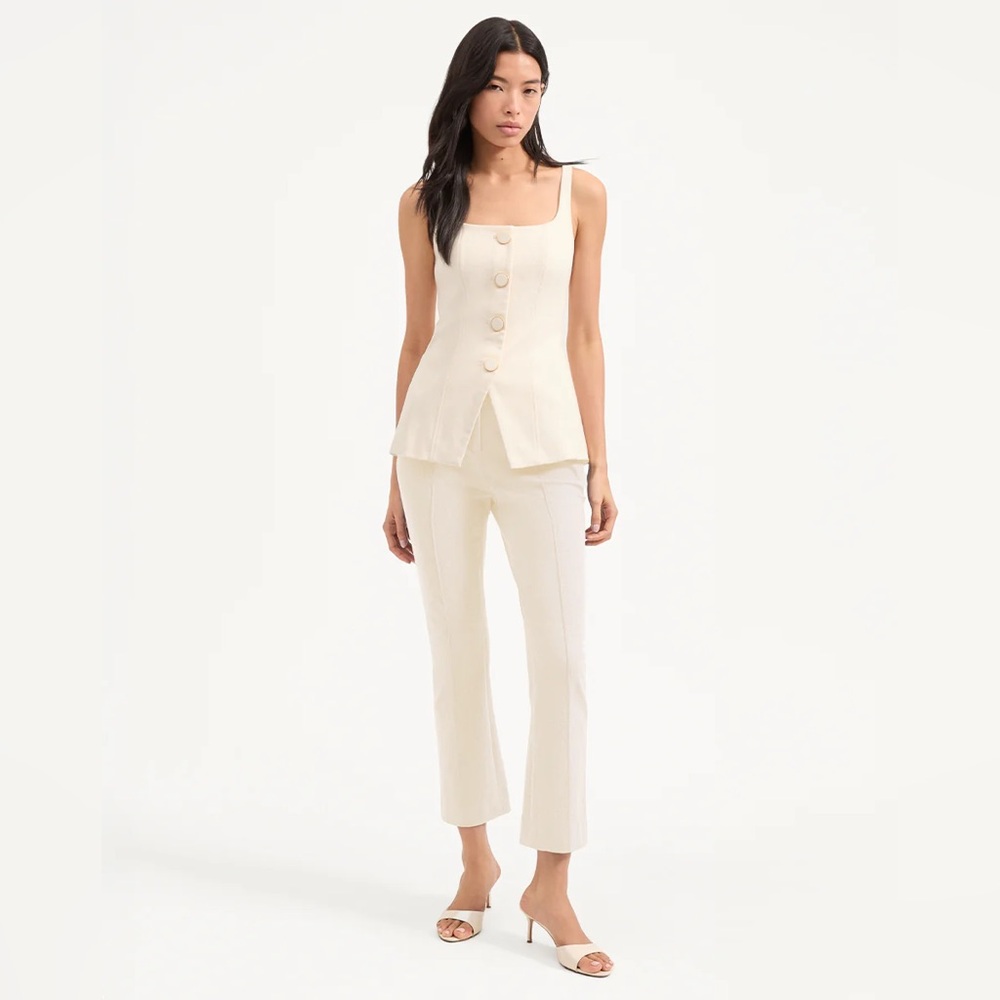 Veronica beard kimra pant nwt 8 ecru pressed trouser  $398